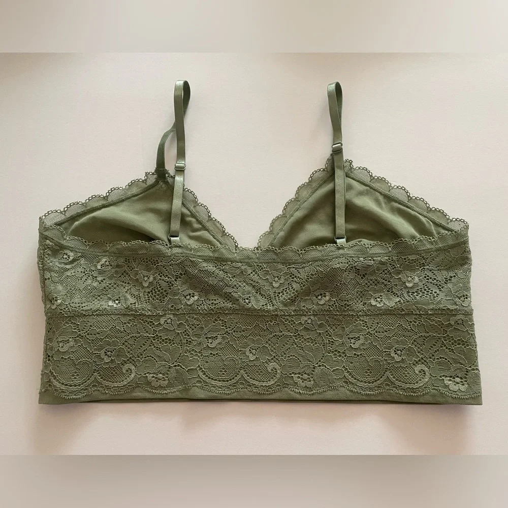 Lily of France Pretty Green Lace Bralette Size Large - Picture 3 of 5